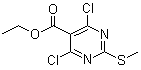 structure of CAS# 959070-42-9, 4,6-二氯-2-甲基硫基嘧啶-5-羧酸乙酯