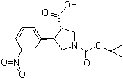 structure of CAS# 959577-50-5, N-Boc-(3S,4R)-4-(3-硝基苯基)吡咯烷-3-羧酸