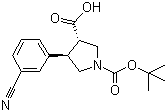 CAS # 959580-33-7, (3S,4R)-1-Boc-4-(3-cyanophenyl)pyrrolidine-3-carboxylic acid, Boc-(3S,4R)-beta-Pro-4-(3-cyanophenyl)-OH