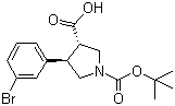 structure of CAS# 959582-16-2, N-Boc-(3S,4R)-4-(3-溴苯基)吡咯烷-3-羧酸