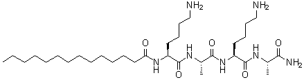 structure of CAS# 959610-24-3, N2-(1-氧代十四烷基)-L-赖氨酰-L-丙氨酰-L-赖氨酰-L-丙氨酰胺