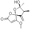 CAS # 960148-59-8, Papyracillic acid A, (5S,7R,8S)-7-Hydroxy-4-methoxy-7,8-dimethyl-9-methylene-1,6-dioxaspiro[4.4]non-3-en-2-one