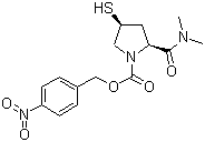 CAS 登录号：96034-64-9, (2S,4S)-2-(二甲基氨基甲酰)-4-巯基-1-(对硝基苄氧基甲酰)-1-吡咯烷, 美罗配南侧链