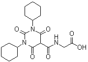 structure of CAS# 960539-70-2, N-[(1,3-Dicyclohexylhexahydro-2,4,6-trioxo-5-pyrimidinyl)carbonyl]glycine
