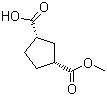 structure of CAS# 96382-85-3, (1R,3S)-rel-1,3-Cyclopentanedicarboxylic acid 1-methyl ester