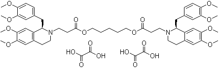 structure of CAS# 96687-52-4, (1R,1'R)-2,2'-(3,11-Dioxo-4,10-dioxatridecamethylene)-bis-(1,2,3,4-tetrahydro-6,7-dimethoxy-1-veratrylisoquindline)-dioxalate