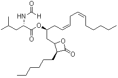 CAS # 96829-59-3, (-)-Lipstatin, N-Formyl-L-leucine (1S,3Z,6Z)-1-[[(2S,3S)-3-hexyl-4-oxo-2-oxetanyl]methyl]-3,6-dodecadien-1-yl ester