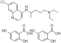 CAS 登录号：97158-47-9, N4-(7-氯-4-喹啉基)-N1,N1-二乙基-1,4-戊二胺二(2,5-二羟基苯甲酸)盐