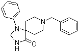 CAS # 974-41-4, 8-Benzyl-1-phenyl-1,3,8-triazaspiro[4.5]decan-4-one, 1-Phenyl-8-(phenylmethyl)-1,3,8-triazaspiro[4.5]decan-4-one, NSC 664996,  NSC 73400,  R 5079