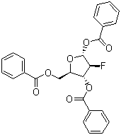 CAS # 97614-43-2, 2-Deoxy-2-fluoro-1,3,5-tri-O-benzoyl-D-ribofuranose, 2-Deoxy-2-fluoro-1,3,5-tri-O-benzoyl-alpha-D-arabinofuranose, 2-Deoxy-2-fluoro-1,3,5-tri-O-benzoyl-D-arabinofuranose