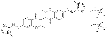 2,2'-[1,2-Ethanediylbis[imino(3-ethoxy-4,1-phenylene)azo]]bis[3-methylthiazolium bis(methyl sulfate) molecular structure (CAS 97752-41-5)