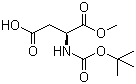 structure of CAS# 98045-03-5, N-tert-Butoxycarbonyl-L-aspartic acid 1-methyl ester