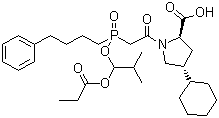 CAS # 98048-97-6, Fosinopril, 4-Cyclohexyl-1-[2-[(2-methyl-1-propanoyloxy-propoxy)-(4-phenylbutyl)phosphoryl]acetyl]