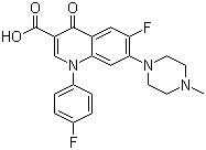 CAS # 98106-17-3, Difloxacin, 6-Fluoro-1-(4-fluorophenyl)-7-(4-methylpiperazin-1-yl)-4-oxoquinoline-3-carboxylic acid