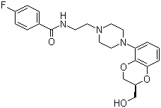 CAS 登录号：98206-10-1, 氟辛克生, N-(2-(4-((2R)-2,3-二氢-2-(羟甲基)-1,4-苯并二恶英-5-基)-1-哌嗪基)乙基)-4-氟苯甲酰胺