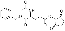 structure of CAS# 98318-09-3, N-Acetyl-5-[(2,5-dioxo-1-pyrrolidinyl)oxy]-5-oxo-L-norvaline phenylmethyl ester