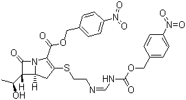 CAS # 98367-45-4, Protected Imipenem, (5R,6S)-4-Nitrobenzyl-3-[[2-[[[[[(4-nitrophenyl)methoxy]carbonyl]amino]methylene]amino]ethyl]thio]-6-[(1R)-1-hydroxyethyl]-7-oxo-1-azabicyclo[3,2,0]hept-2-ene-2-carboxylate