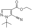 structure of CAS# 98477-12-4, Ethyl 5-cyano-1-tert-butyl-1H-pyrazole-4-carboxylate