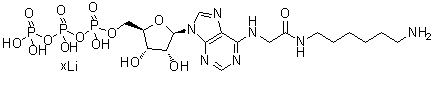 CAS # 98704-19-9, N-[2-[(6-Aminohexyl)amino]-2-oxoethyl]adenosine 5'-(tetrahydrogen triphosphate) lithium salt