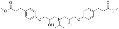 CAS # 98903-90-3, Esmolol Impurity 2, Dimethyl 3,3'-{(isopropylimino)bis[(2-hydroxy-3,1-propanediyl)oxy-4,1-phenylene]}dipropanoate