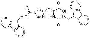 structure of CAS# 98929-98-7, N,N'-Bis(9-fluorenylmethyloxycarbonyl)-L-histidine