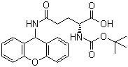 structure of CAS# 99092-88-3, N-[叔丁氧羰基]-N'-9H-氧杂蒽-9-基-D-谷氨酰胺