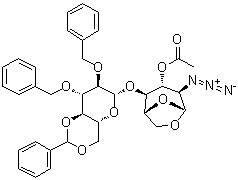 CAS # 99541-23-8, 1,6-Anhydro-2-azido-4-O-[2,3-bis-O-(phenylmethyl)-4,6-O-(phenylmethylene)-beta-D-glucopyranosyl]-2-deoxy-beta-D-glucopyranose 3-acetate