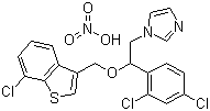 CAS # 99592-32-2, Sertaconazole nitrate, 1-[2-[(7-Chloro-1-benzothiophen-3-yl)methoxy]-2-(2,4-dichlorophenyl)ethyl]imidazole nitrate